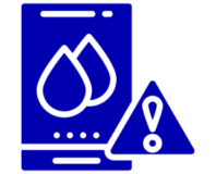 Mobile device with water alert icon