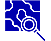 Map and magnifying glass icon